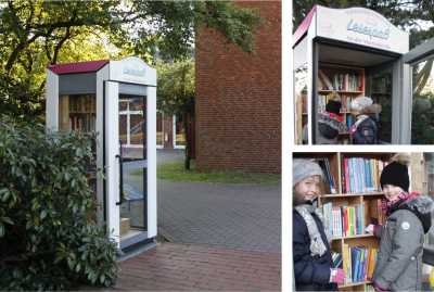 Die zur Bibliothek umgebauten Telefonzellen 